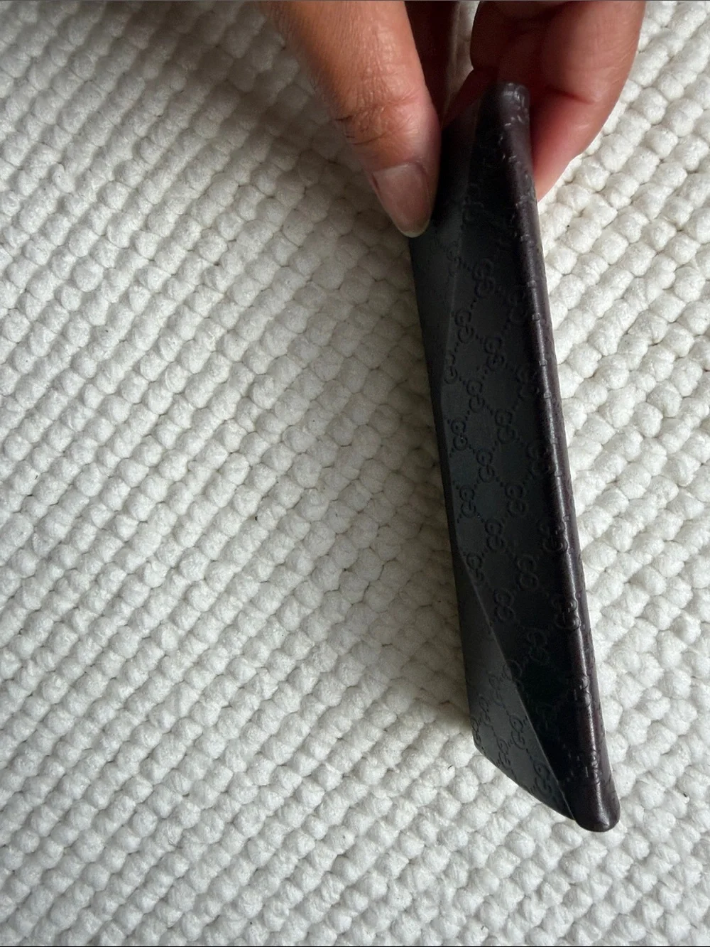 Gucci Brown Embossed Leather Eyewear Sunglasses Case
